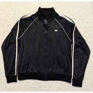 Abercrombie & Fitch Women's Black Track jacket w/White stripes Cropped Large